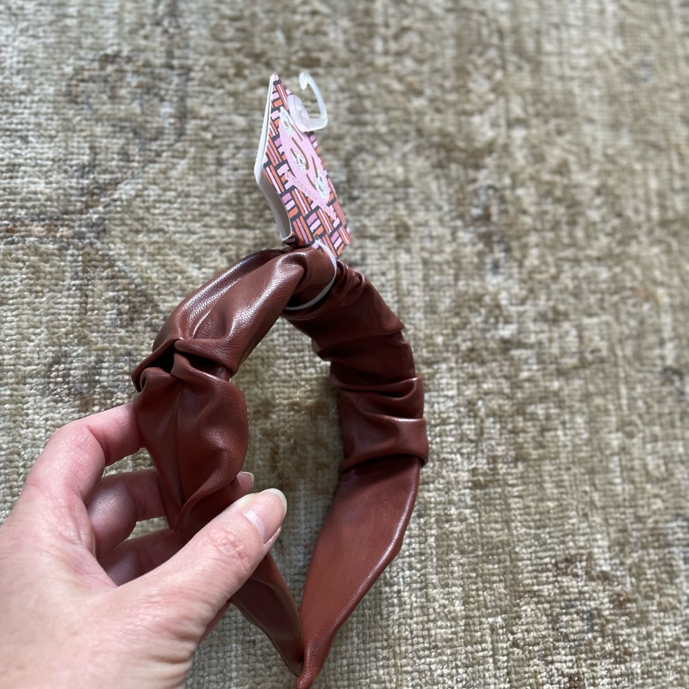 Brown Leatherette Headband - Picture 5 of 5